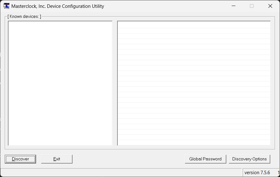 WinDiscovery window showing no discovered devices